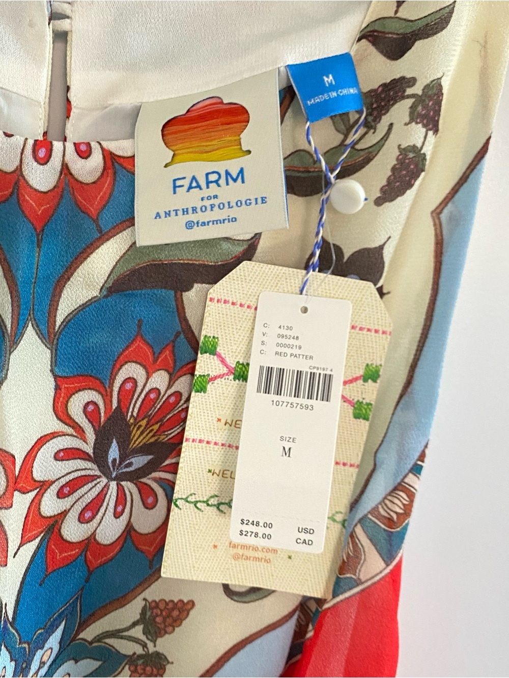 Farm Rio x Anthropologie Fit-and-Flare Maxi Dress Sz M NWT - Picture 5 of 7